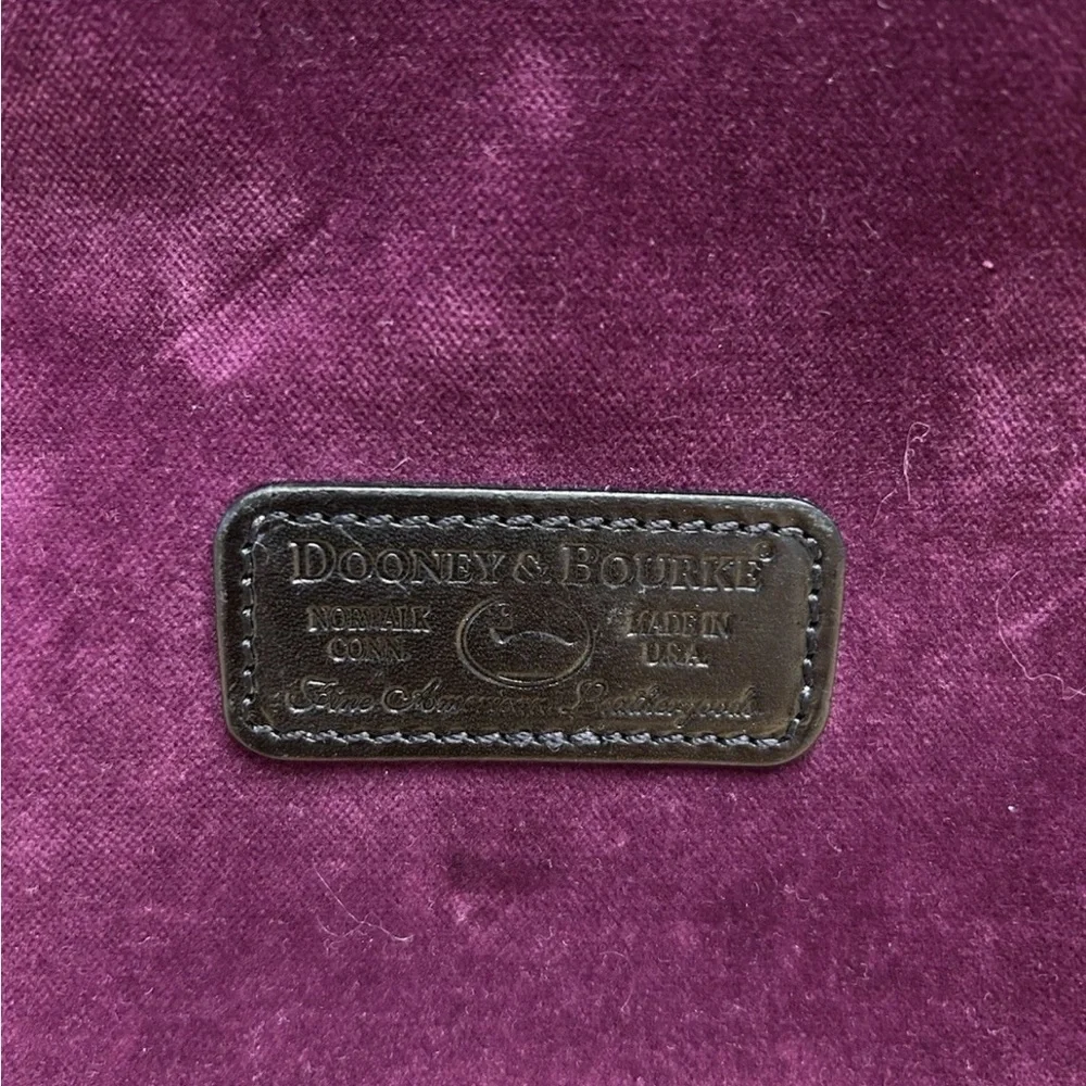 Rare Vintage Dooney & Bourke Purple Velvet Hobo Bag Black Leather Trim USA 80s - Picture 4 of 11